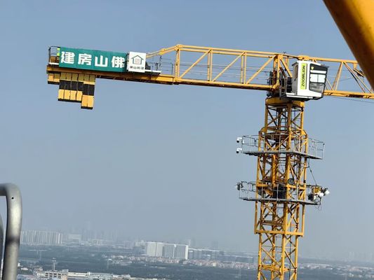 6515 10t ব্যবহৃত টাওয়ার ক্রেন 65m জিব বুম এবং 46m ফ্রি উচ্চতা QTZ160 মডেল