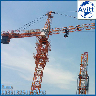 QTZ63 TC5013 টপকিট টাওয়ার ক্রেন 5t সর্বোচ্চ লোড 50 Mts কাজ 40m বিল্ডিং উচ্চতা জন্য