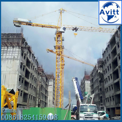 10 টন টপকিট টাওয়ার ক্রেন QTZ125 6018 2*3M L68 পোটিন মাস্ট বিভাগগুলি কনটেইনার ব্যয় সাশ্রয় করুন